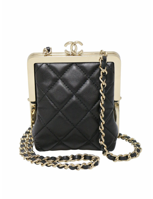 Mini sac cuir et métal doré Chanel