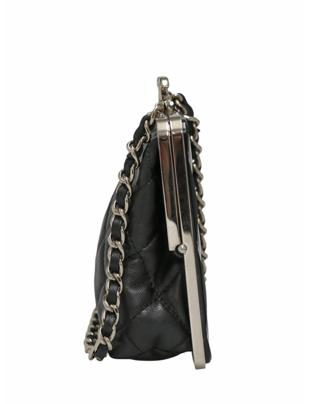 Mini sac Chanel cuir noir et résine