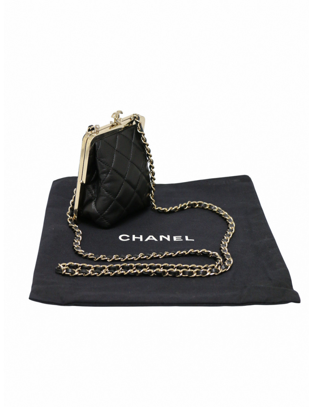 Mini sac cuir et métal doré Chanel