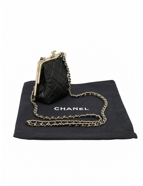 Mini sac cuir et métal doré Chanel