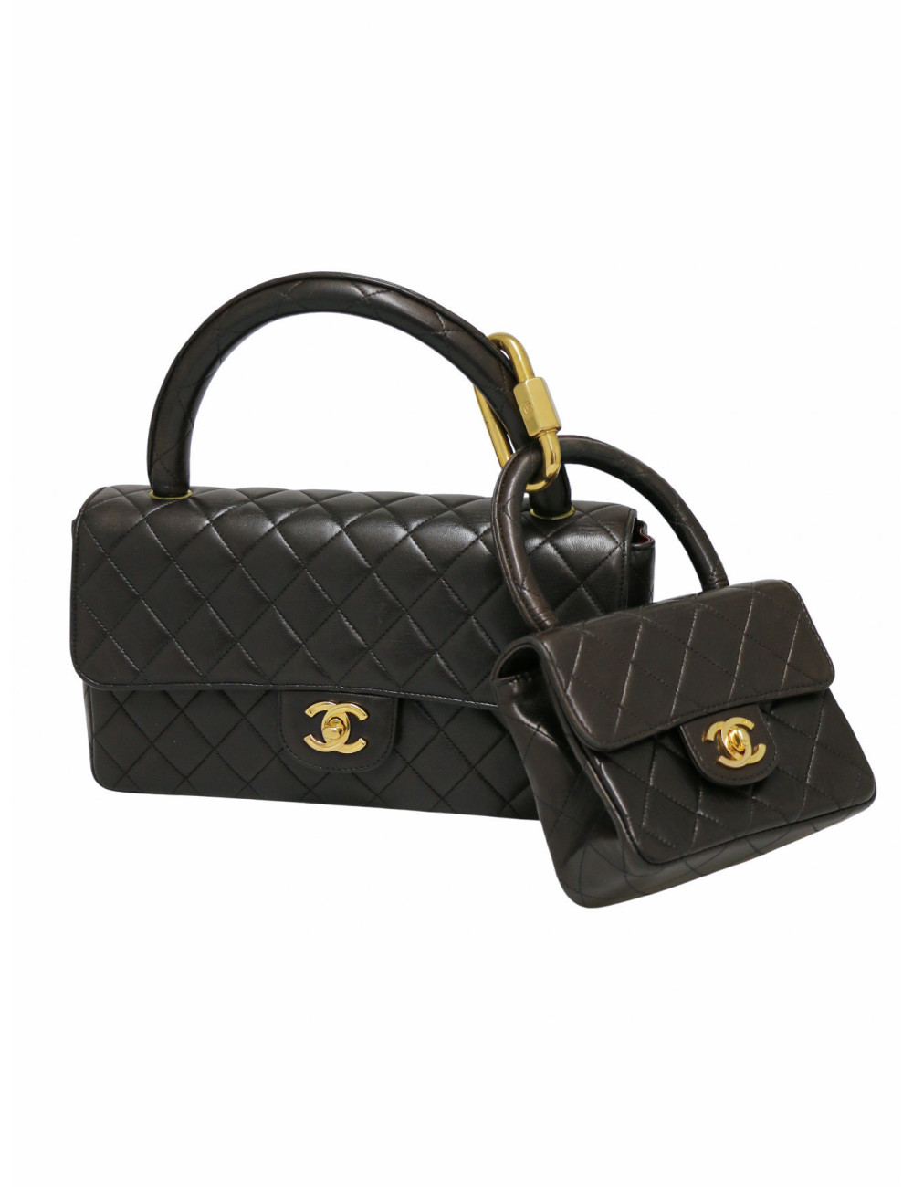 Sac Chanel parent enfant cuir noir