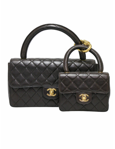 Sac Chanel parent enfant cuir noir