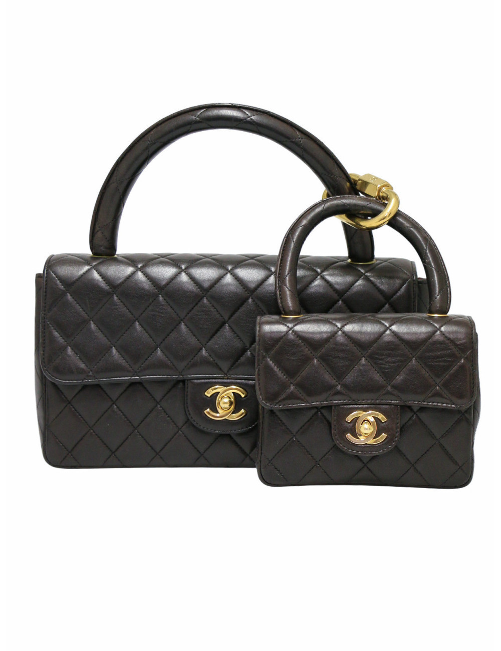 Sac Chanel parent enfant cuir noir
