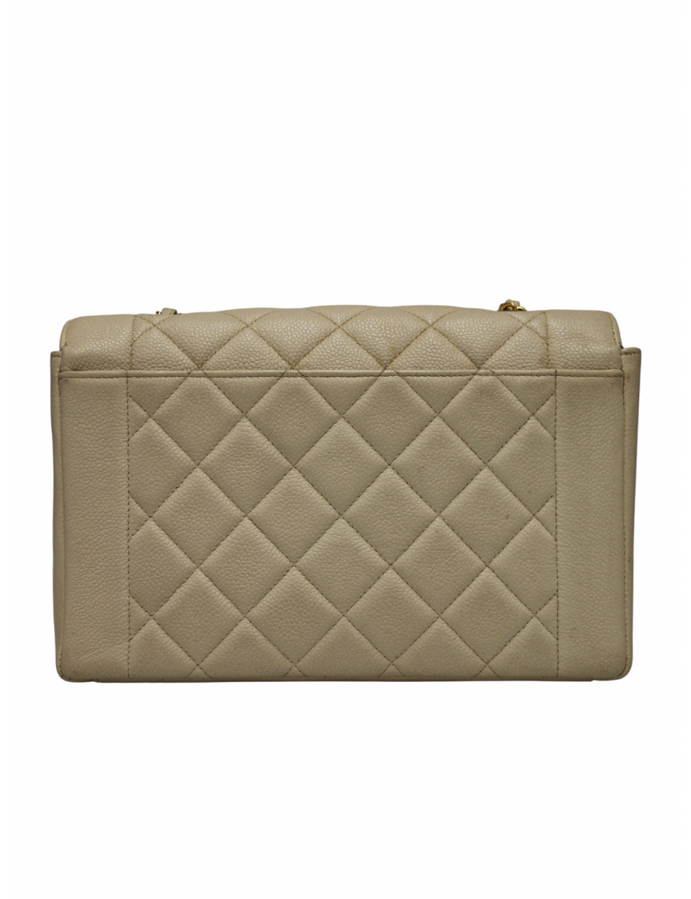 Sac Diana caviar beige Chanel cuir