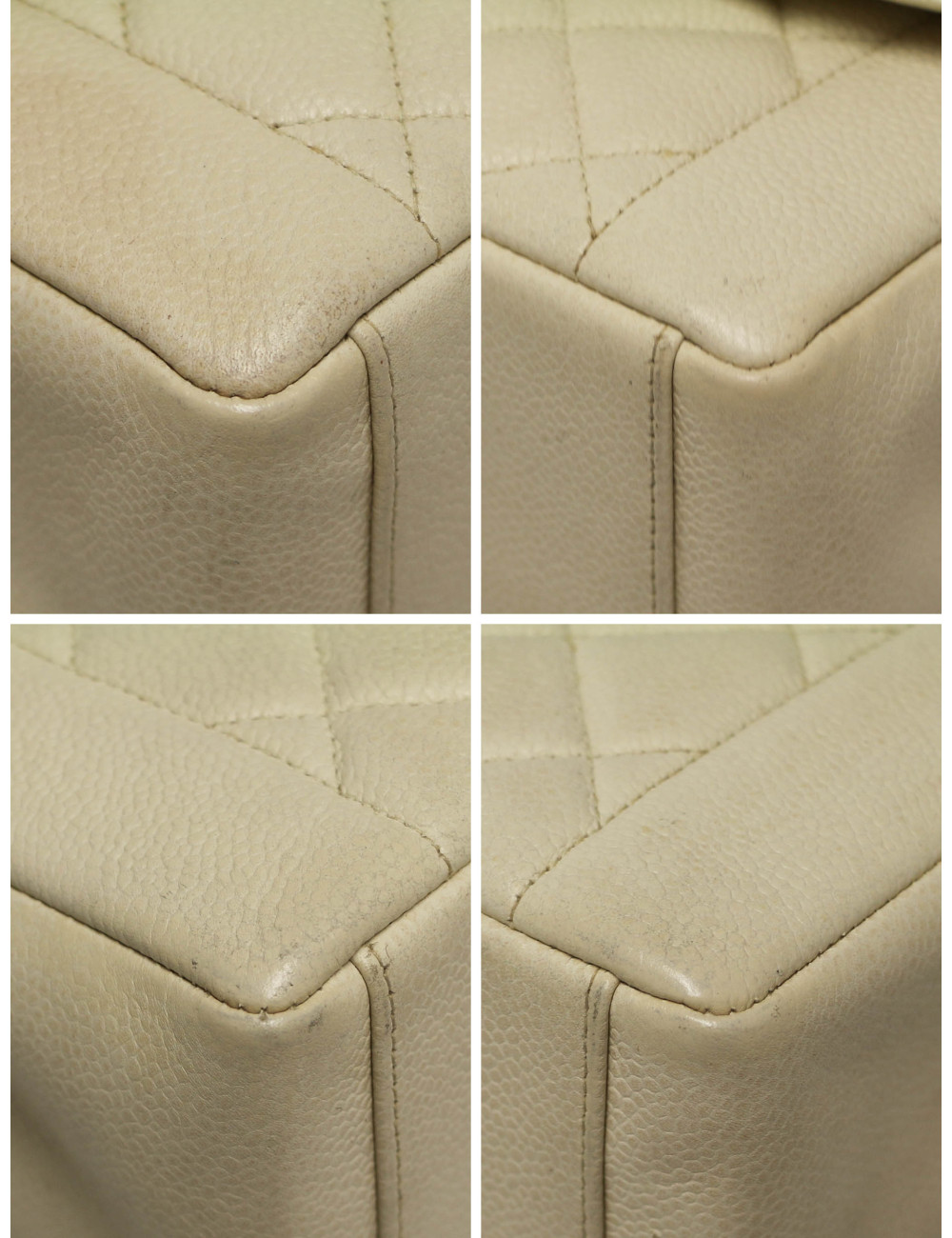 Sac Diana caviar beige Chanel cuir