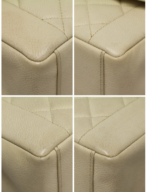 Sac Diana caviar beige Chanel cuir