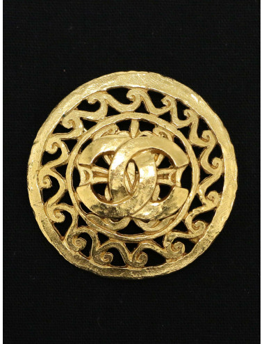 Broche Chanel CC doré Automne 1995 2