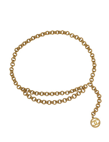Ceinture chaine Chanel double rangs dorée