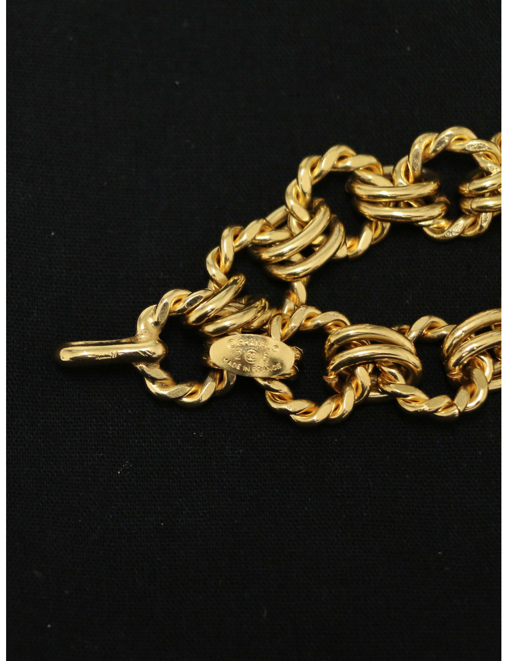 Ceinture chaine Chanel double rangs dorée