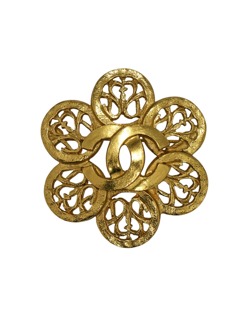 Broche Chanel dorée à ornements Automne 1995