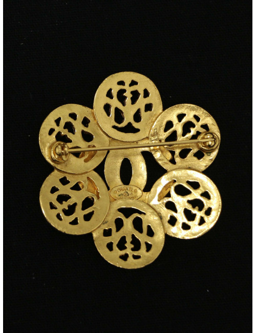 Broche Chanel dorée à ornements Automne 1995