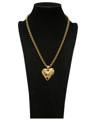 Collier Chanel pendentif coeur CC 1993