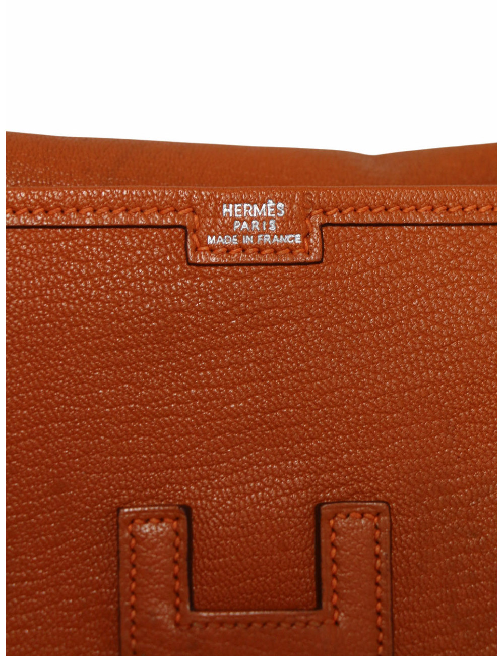 Pochette Jige HERMES petit modèle Evergrain orange