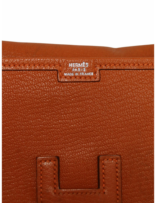 Pochette Jige HERMES petit modèle Evergrain orange
