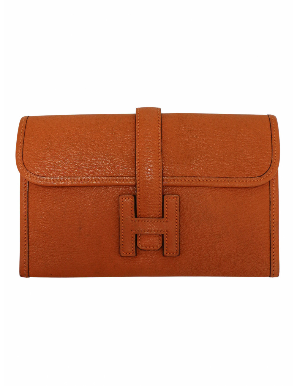 Pochette Jige HERMES petit modèle Evergrain orange