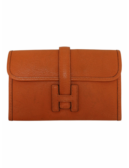 Pochette Jige HERMES petit modèle Evergrain orange
