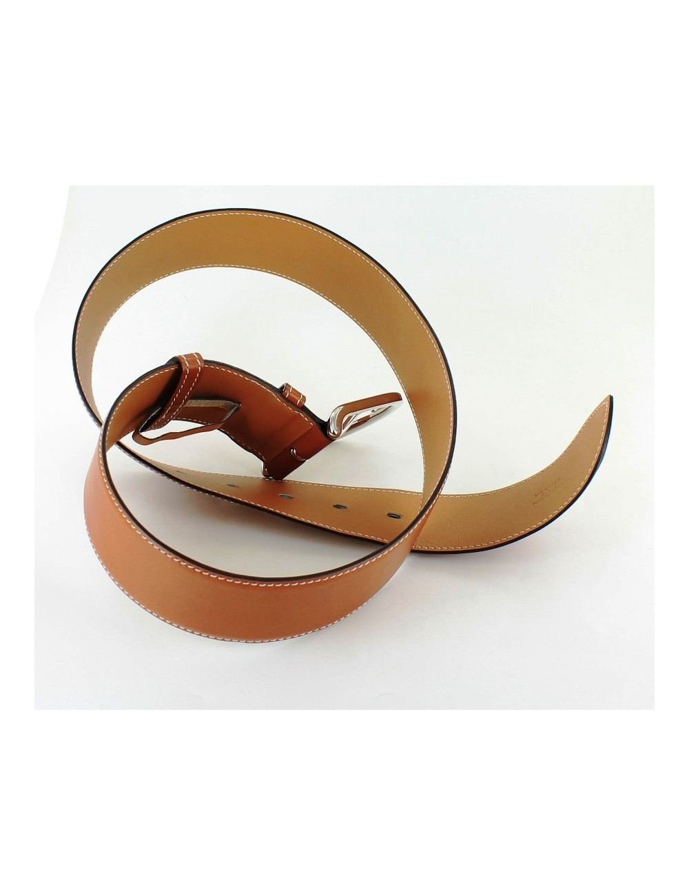 ceinture HERMES  en veau barénia naturel