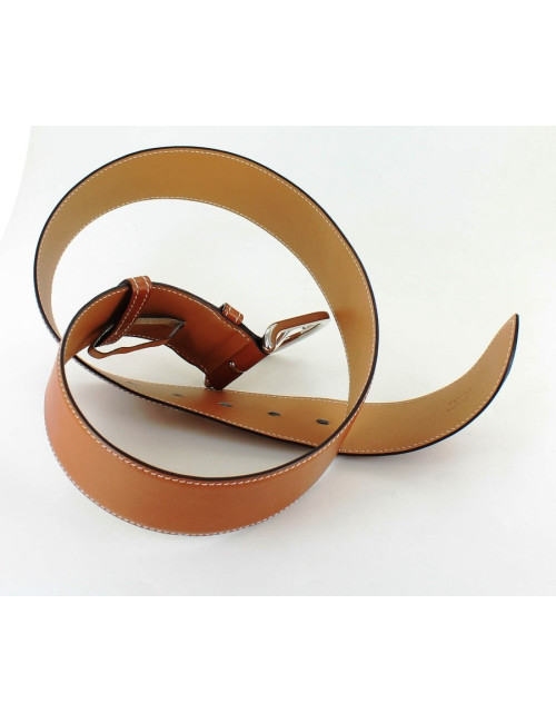 ceinture HERMES  en veau barénia naturel