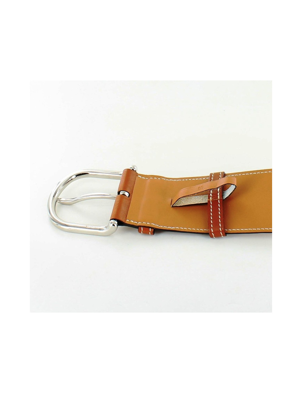 ceinture HERMES  en veau barénia naturel