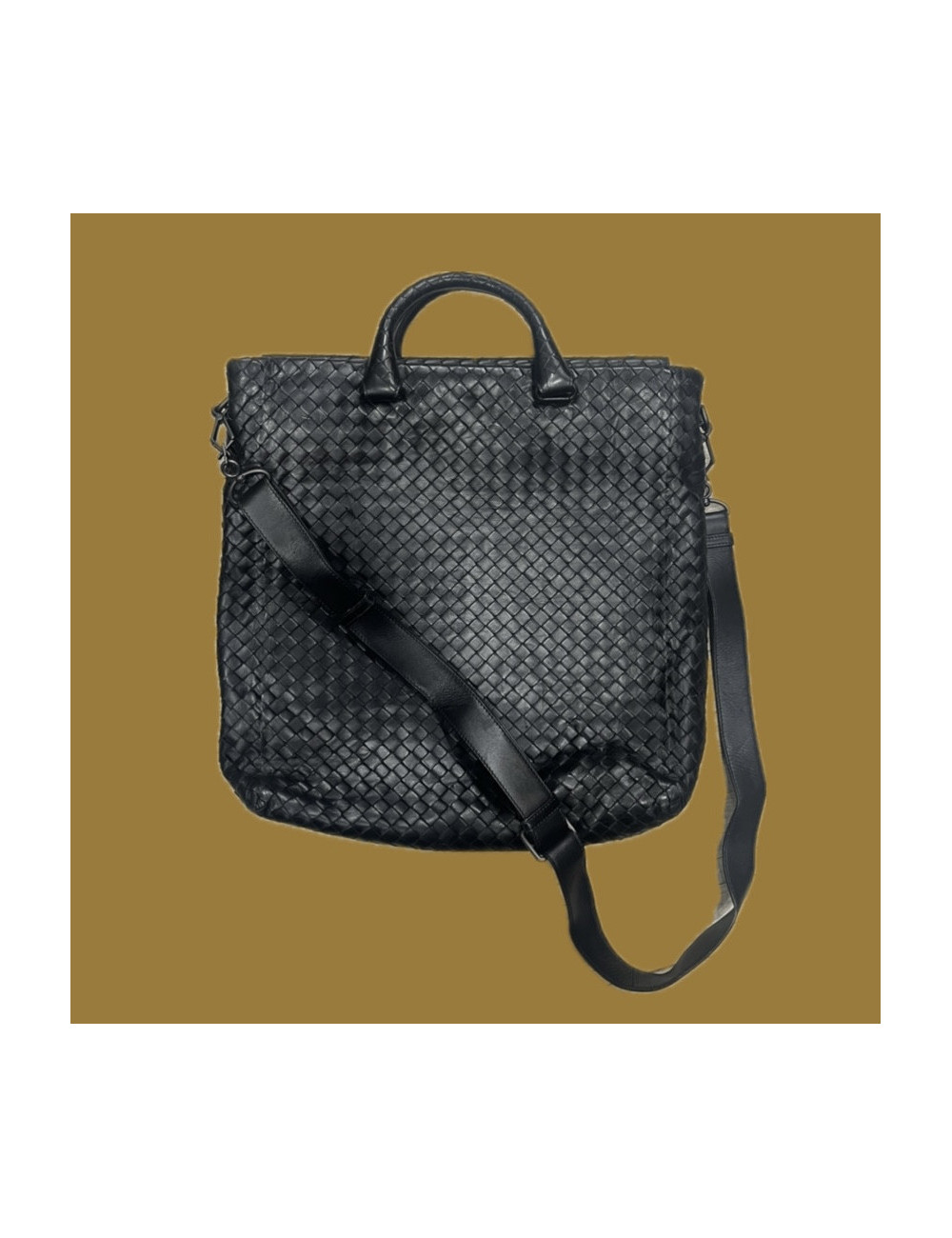 Cabas Bottega Veneta cuir tressé noir