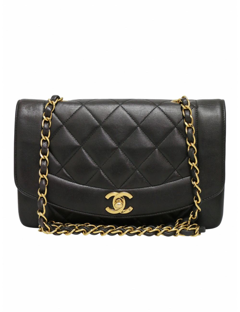 Sac small Diana Chanel noir vintage