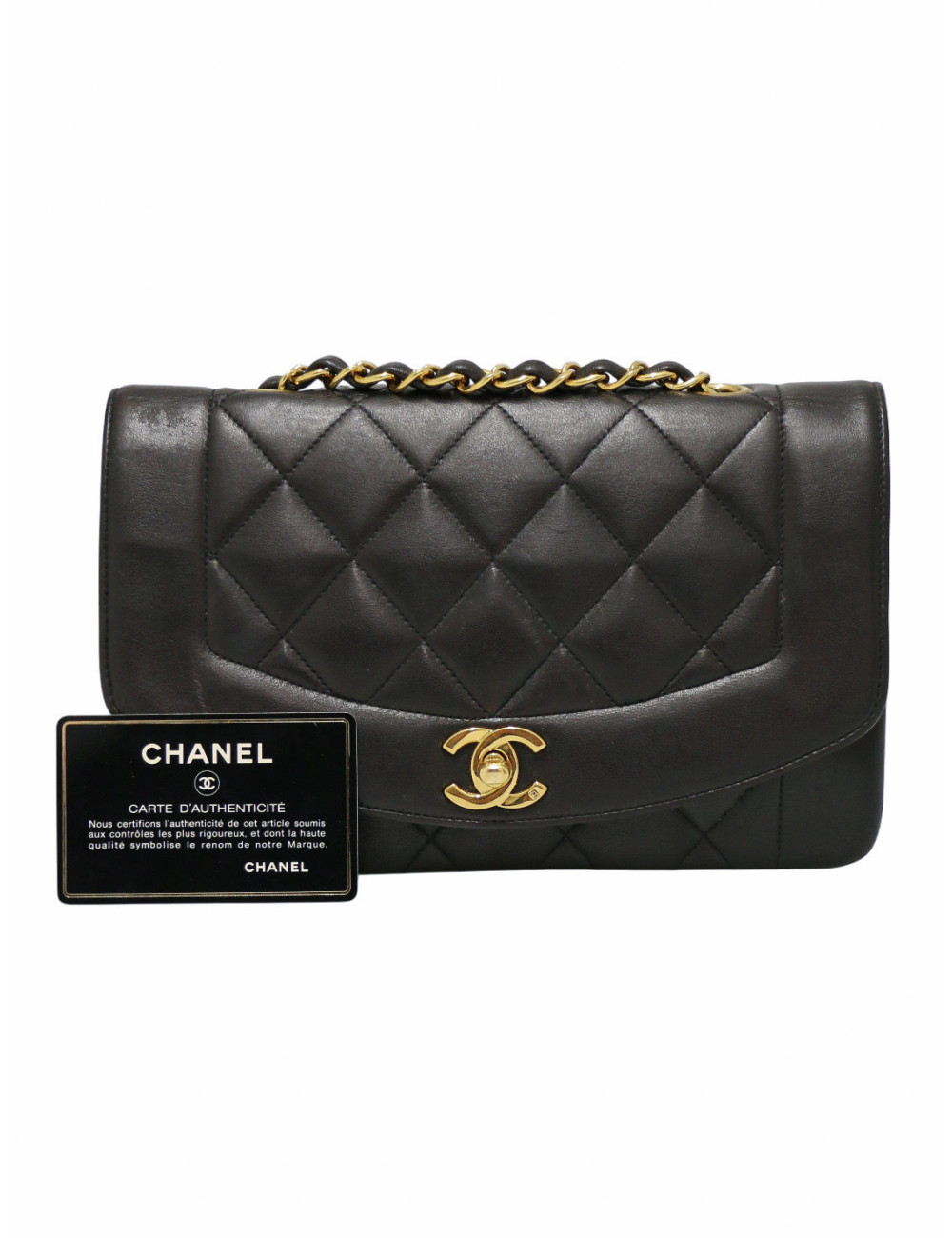 Sac small Diana Chanel noir vintage