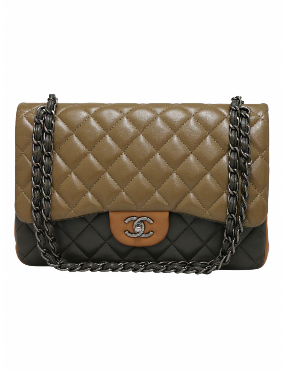 Sac Jumbo tricolore Chanel bijouterie argent