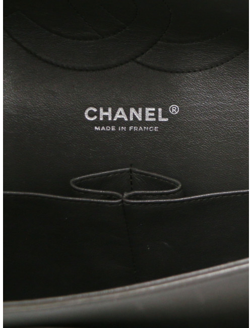 Sac Jumbo tricolore Chanel marron bijouterie argent