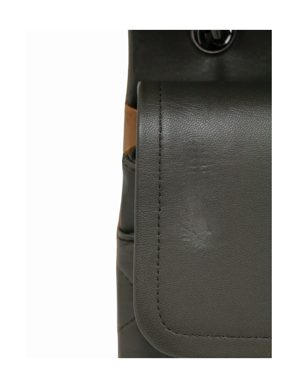 Sac Jumbo tricolore Chanel marron bijouterie argent