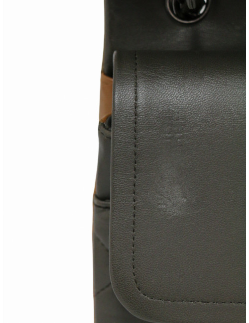 Sac Jumbo tricolore Chanel marron bijouterie argent