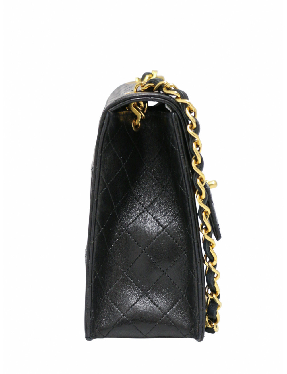 Sac vintage Chanel cuir d'agneau noir