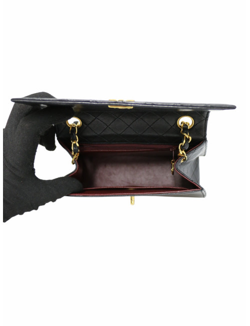 Sac vintage Chanel cuir d'agneau noir