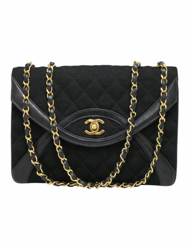 Sac vintage Chanel jersey noir 2