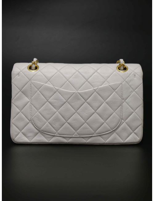 Sac Chanel Timeless 23 blanc bijouterie plaqué or 24K