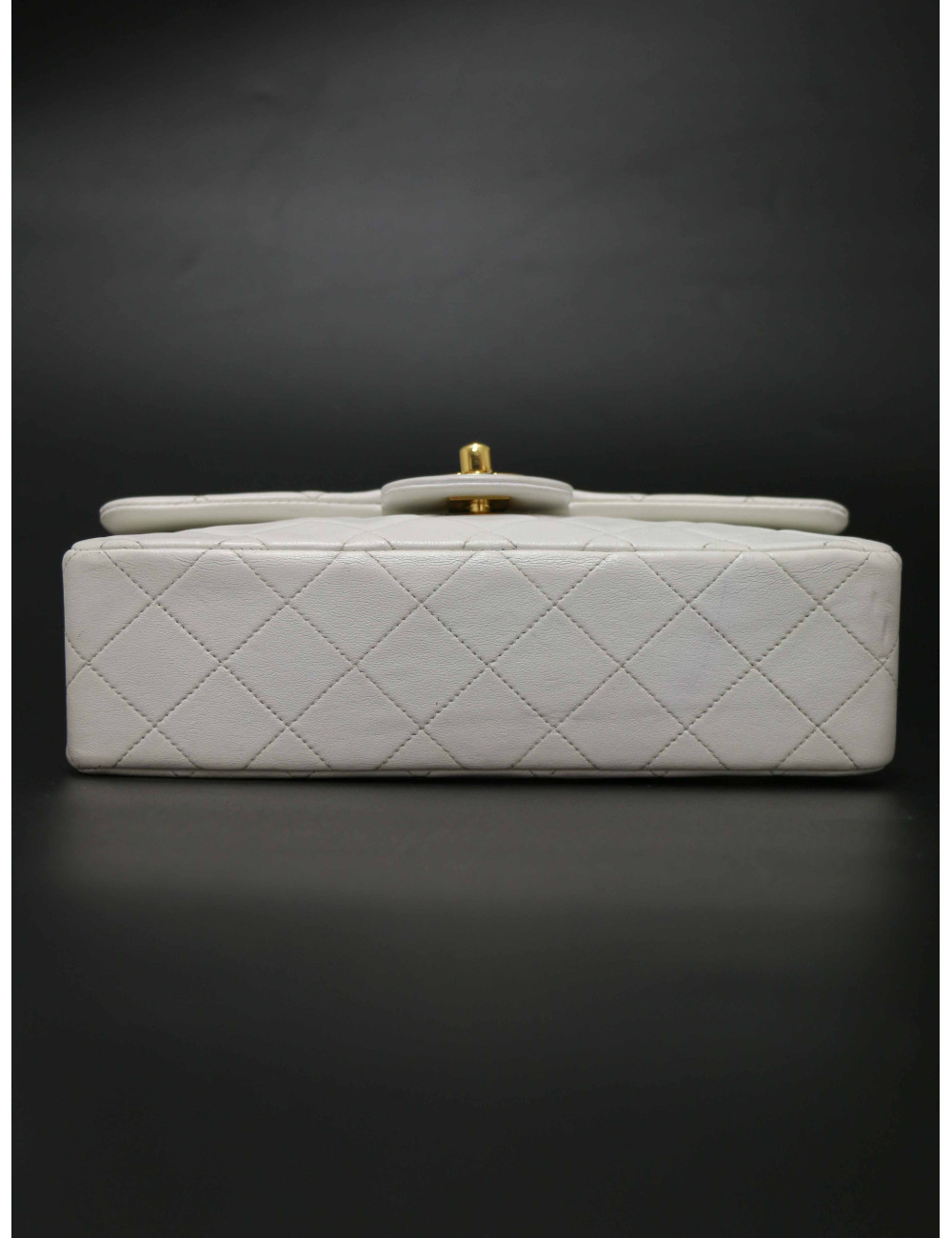 Sac Chanel Timeless 23 blanc bijouterie plaqué or 24K