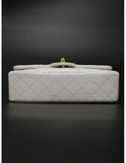 Sac Chanel Timeless 23 blanc bijouterie plaqué or 24K