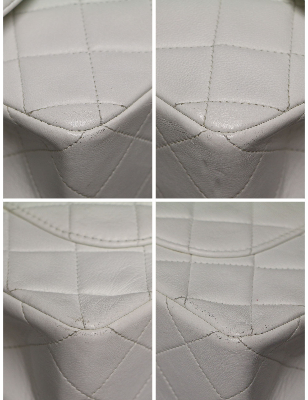 Sac Chanel Timeless 23 blanc bijouterie plaqué or 24K