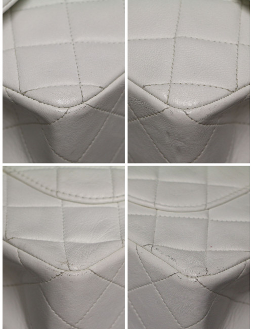 Sac Chanel Timeless 23 blanc bijouterie plaqué or 24K