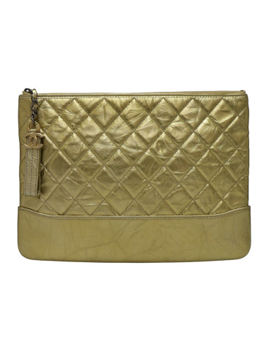 Pochette Gabrielle CHANEL cuir doré 2
