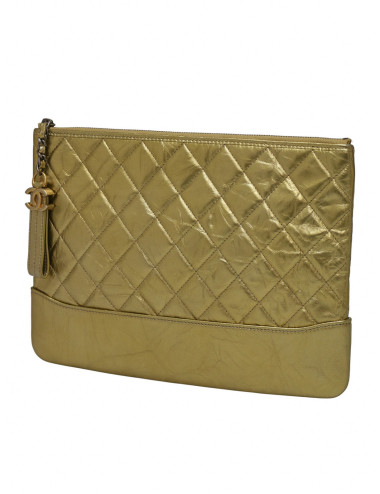 Pochette Gabrielle CHANEL cuir doré