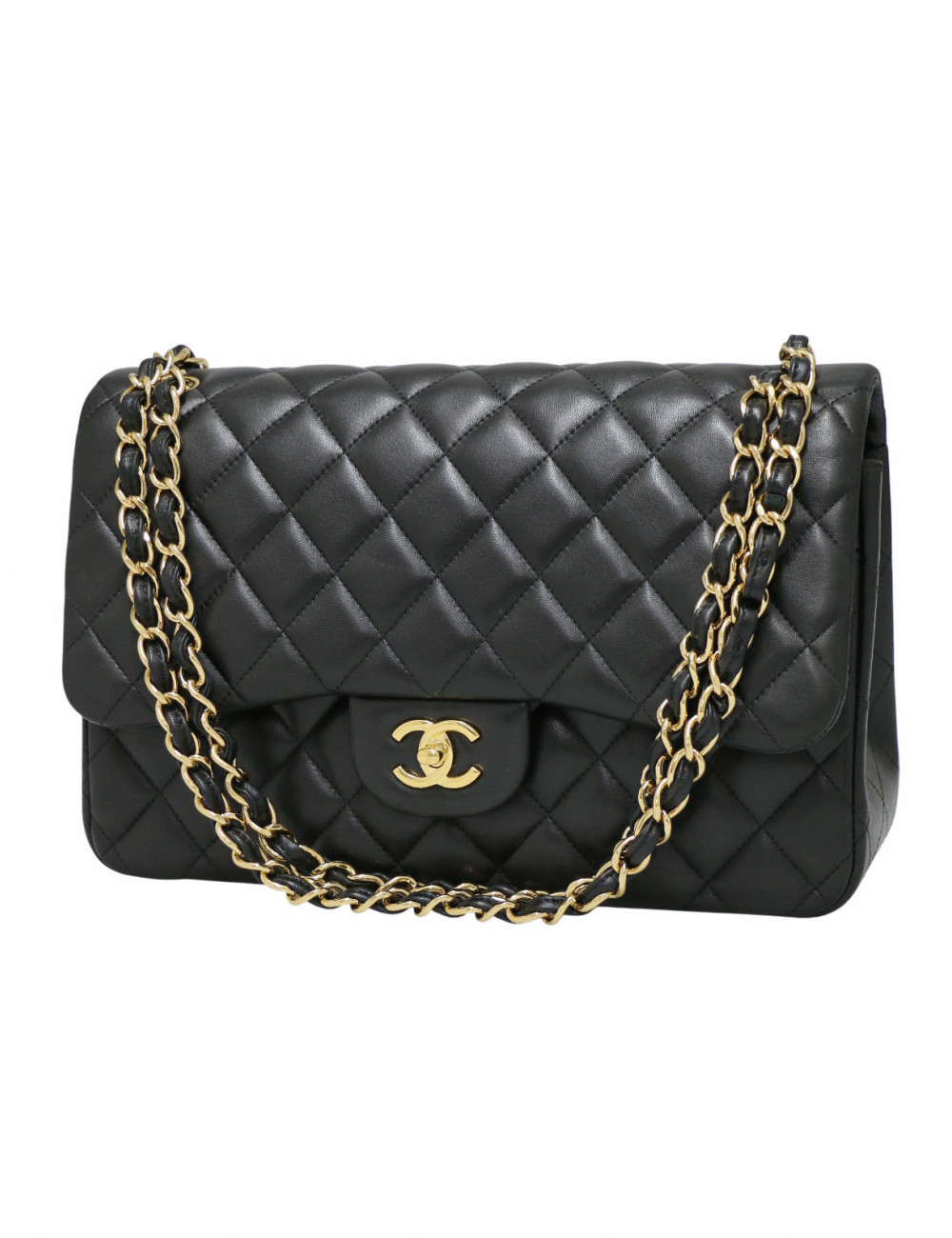 Sac Jumbo Chanel cuir d'agneau noir