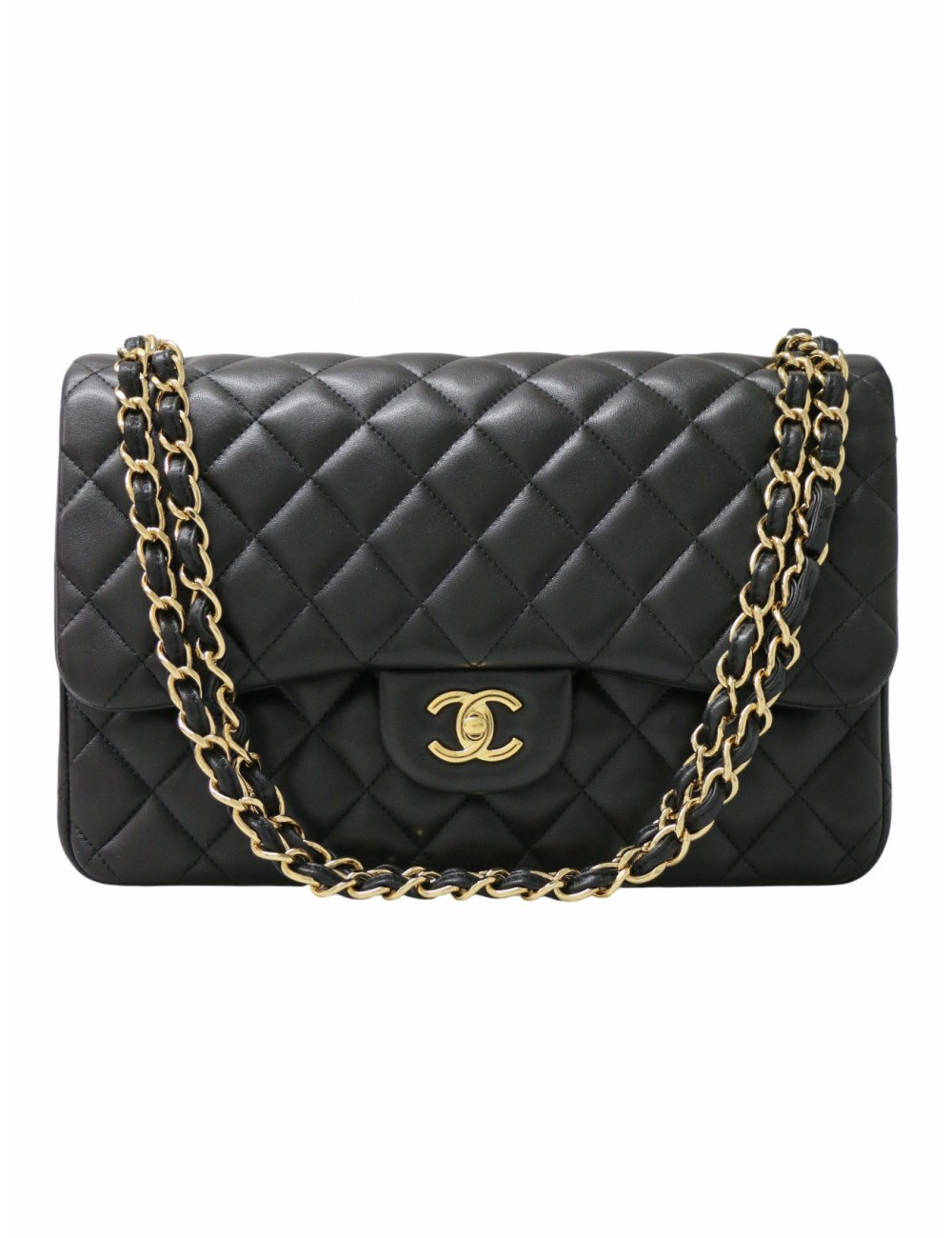 Sac Jumbo Chanel cuir d'agneau noir