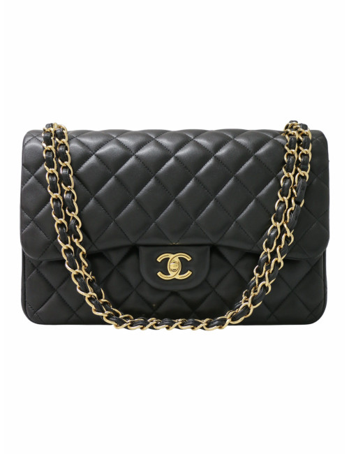 Sac Jumbo Chanel cuir d'agneau noir
