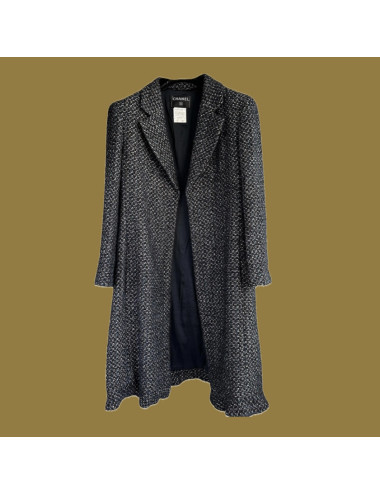 Manteau CHANEL tweed bleu T36