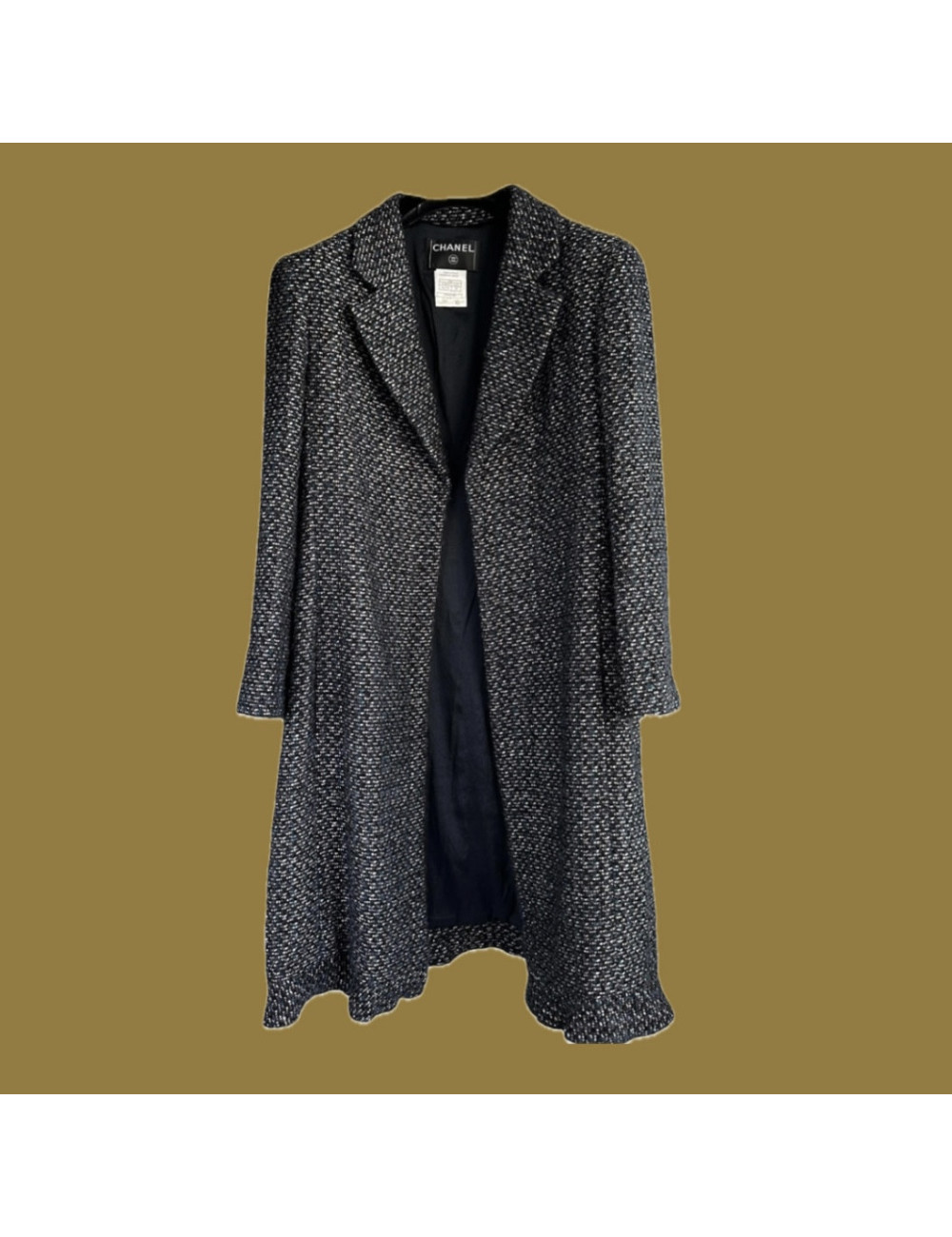 Manteau CHANEL tweed bleu T36