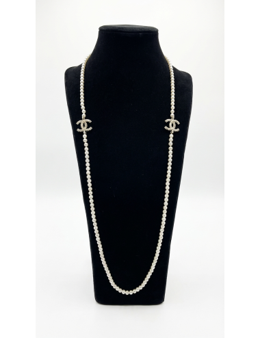 Sautoir perles Chanel CC doré