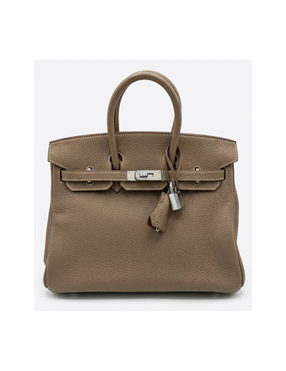 Sac Hermès Birkin 25 étoupe cuir togo