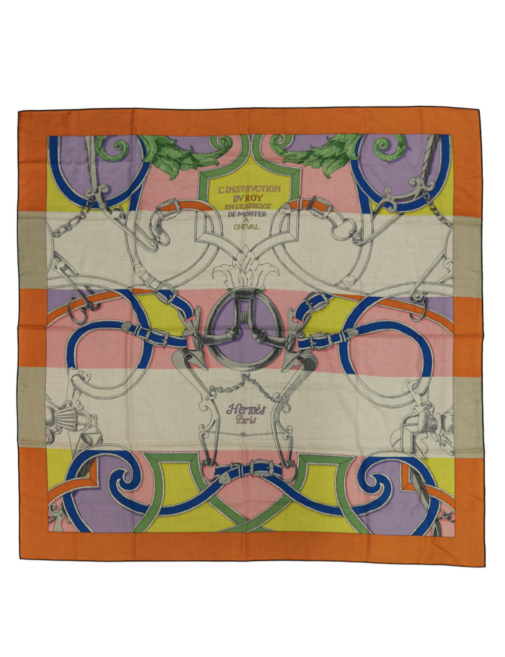 Châle Hermès 140 cm L'Instruction du Roy cachemire et soie