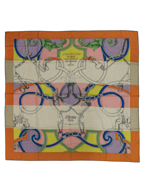 Châle Hermès 140 L'Instruction du Roy cachemire et soie