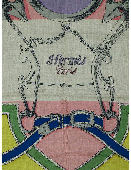 Châle Hermès 140 L'Instruction du Roy cachemire et soie